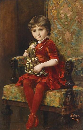 Young Girl with Doll, Alois Hans Schram